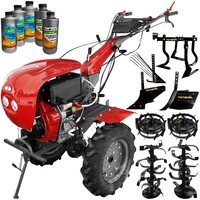 Set motocultor Weima WM1100BE-6, motor 10 CP, diesel, 6 viteze, latime lucru 135 cm, pornire electrica, reductor usor/greu, roti metal, rarita reglabila, plug arat, plug cartofi, cultivator, 5l ulei AgroPro