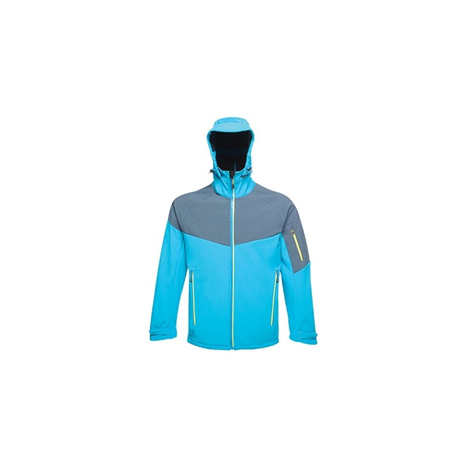 Jacheta sport impermeabila pentru barbati Regatta Professional, cu detalii reflectorizante Softshell XPT, Albastru/Gri