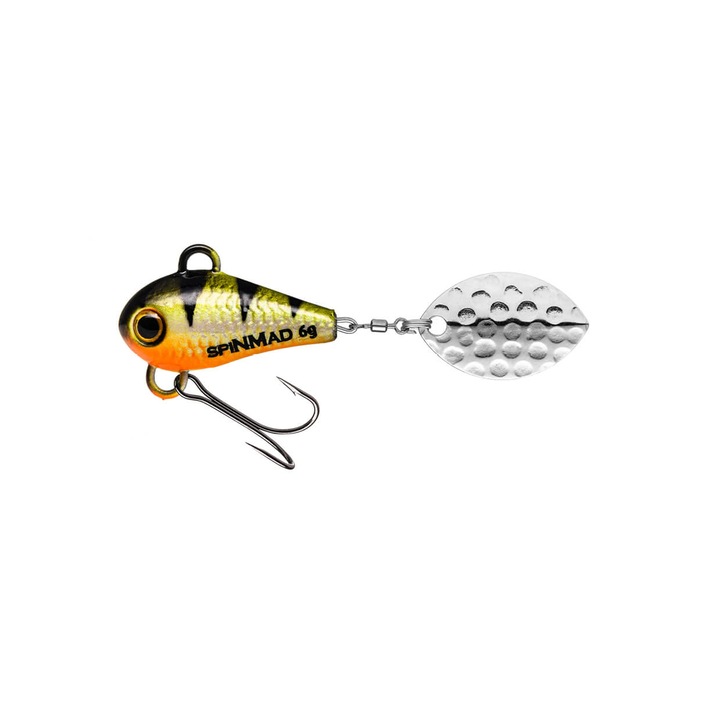 Spinner Spinmad Mag 5.5cm, 6gr, culoarea Yellow Perch pentru pescuitul la clean, biban, pastrav si avat