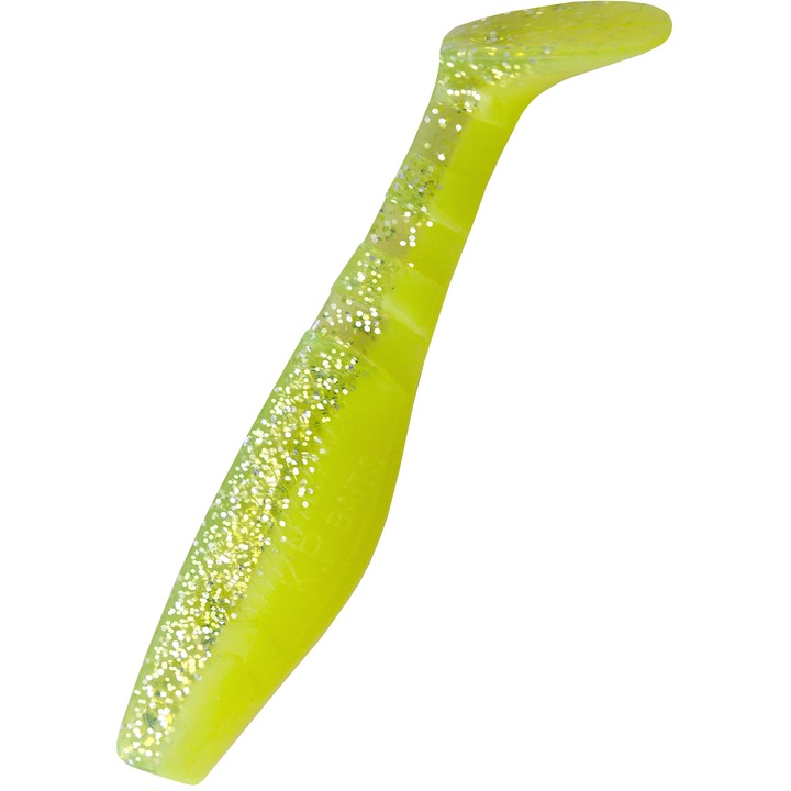 Set 5 buc Shad KP Original Shad 6.25cm, culoarea Yellow Glitter, pentru biban, stiuca sau salau