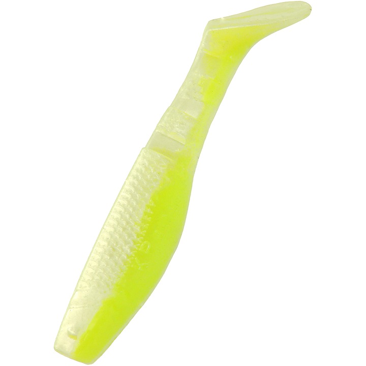 Set 5 buc Shad KP Original Shad 6.25cm, culoarea Lemon Shad, pentru biban, stiuca sau salau