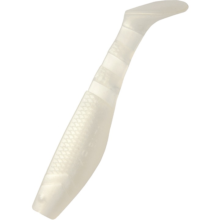 Set 5 buc Shad KP Original Shad 6.25cm, culoarea White Pearl, pentru biban, stiuca sau salau
