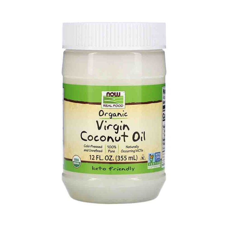 Ulei de Cocos Virgin Coconut Cooking Oil Organic, Now Foods, 355ml