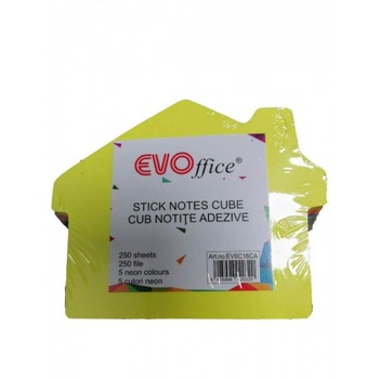 Notite Adezive EVOffice, 250 File, Casa, 5 Culori Neon Notite Adezive EVOffice, 250 File, Casa, 5 Culori Neon