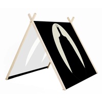 Cort Art Deco pentru copii cu cadru din lemn natural si panza, Batman in umbra, Decoratiuni, Latime 120 cm x Inaltime 115 cm x Adancime 150 cm