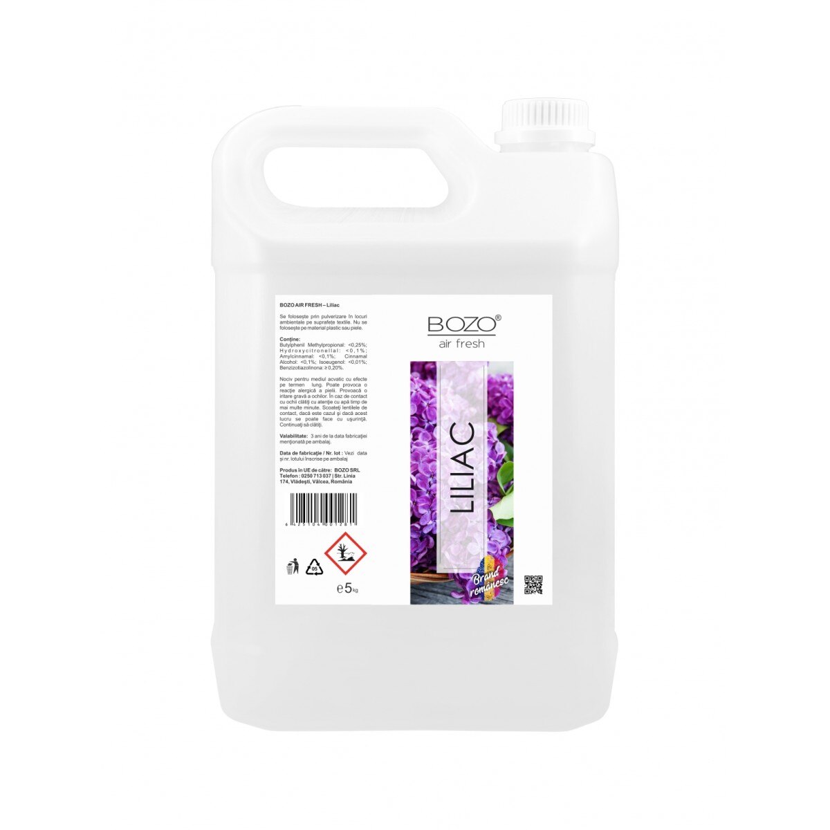 Odorizant ambiental concentrat cu aroma liliac, Bozo Air Fresh - Liliac - 5 litri