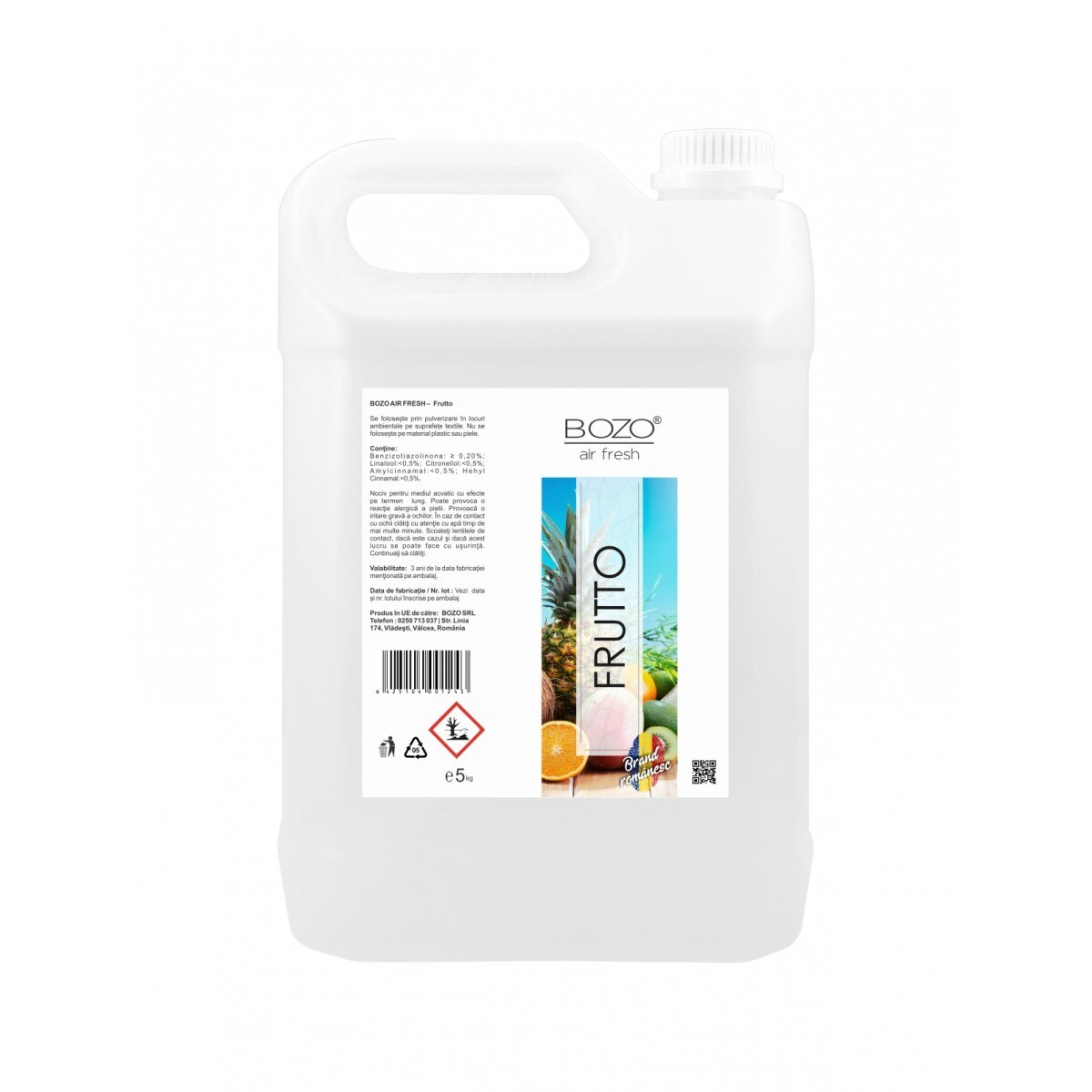 Odorizant ambiental concentrat cu aroma de fructe, Bozo Air Fresh - Frutto - 5 litri