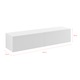 Dulap suport TV montabil pe perete Evaton WM, en.casa, 140 x 33 x 30 cm, 25 Kg, PAL melaminat, alb mat cu 2 sertare depozitare