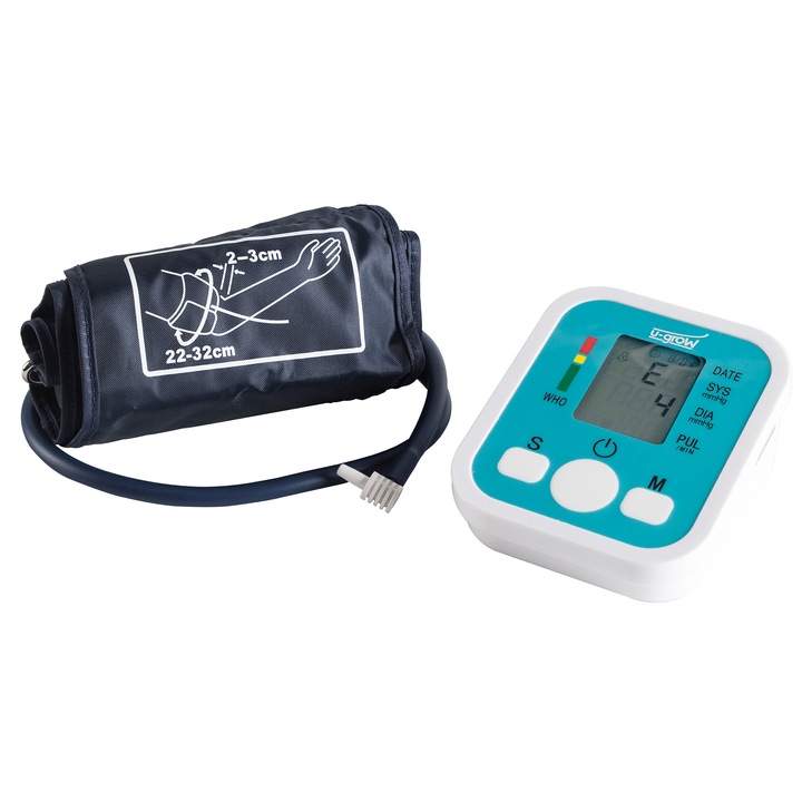 U-GROW elektronikus vérnyomásmérő karra, USB tápellátással, 99 memória