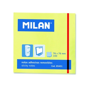 Bloc notes adeziv 76x76 galben pal MILAN Bloc notes adeziv 76x76 galben pal MILAN