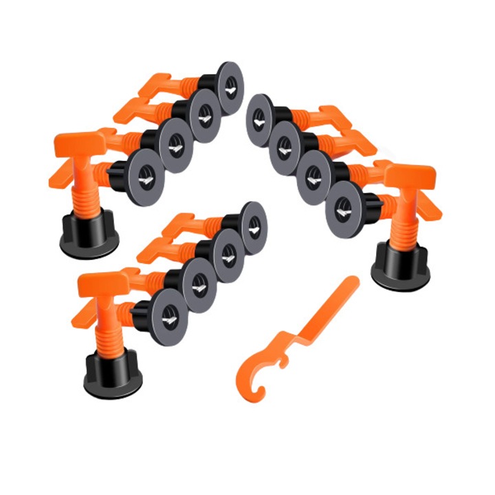 Sistem pentru nivelarea faiantei, tiglelor si glazurilor 50 de clipsuri, Plastic, Negru/Portocaliu