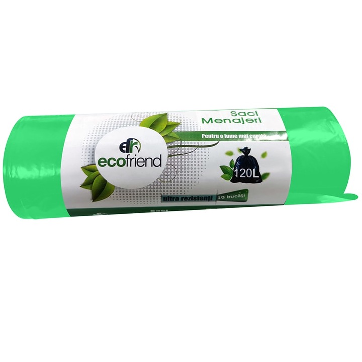 Торби за боклук EcoFriend 120L 10 бр./ролка, зелени