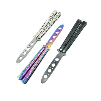 Set 3 Cutite CS:GO Briceag Balisong Butterfly pentru antrenament, fara tais, negru, fade si argintiu Set 3 Cutite CS:GO Briceag Balisong Butterfly pentru antrenament, fara tais, negru, fade si argintiu