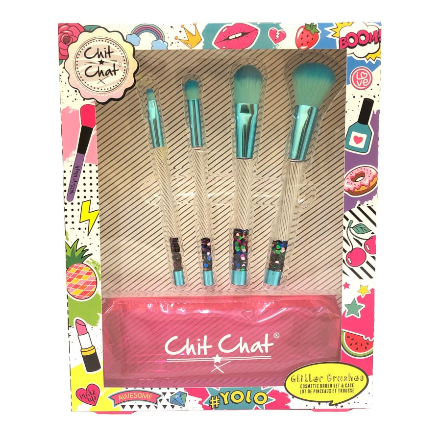 Set pensule Machiaj Chit Chat Glitter Brushes, 5 buc