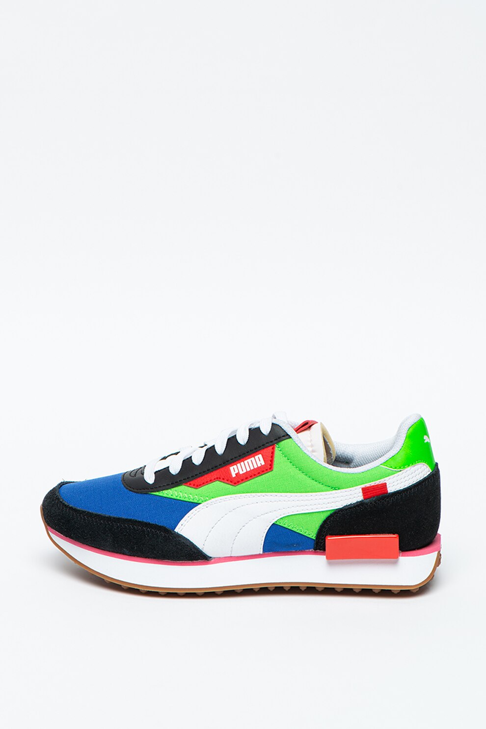 Puma, Pantofi sport unisex cu insertii din piele intoarsa Future Rider Play On