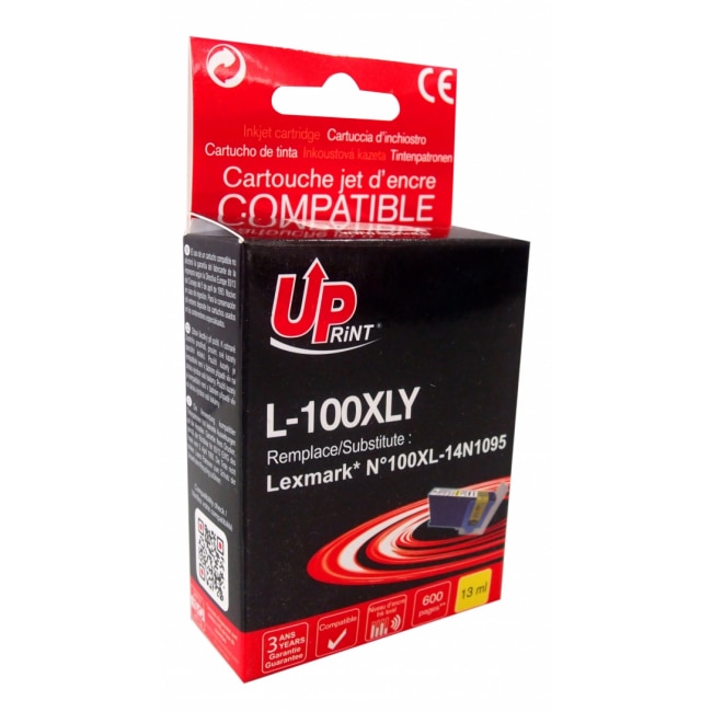 Cartus de cerneala UPRINT 14N1095, LEXMARK 100XL/Lex S305/S405/S505/S605/Pro705/Pro805, Galben