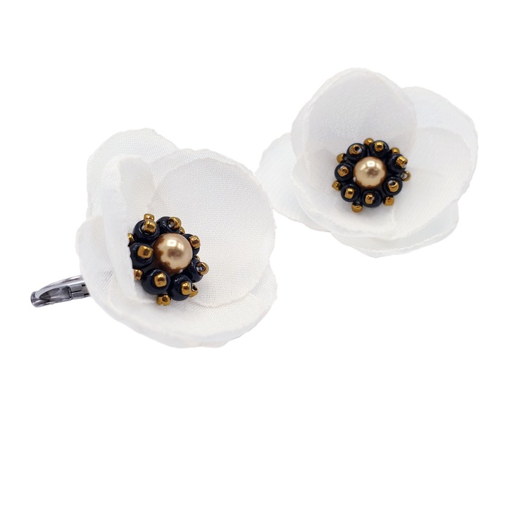 Női fülbevaló, Zia Fashion, remény, fehér virág, elegáns, rozsdamentes