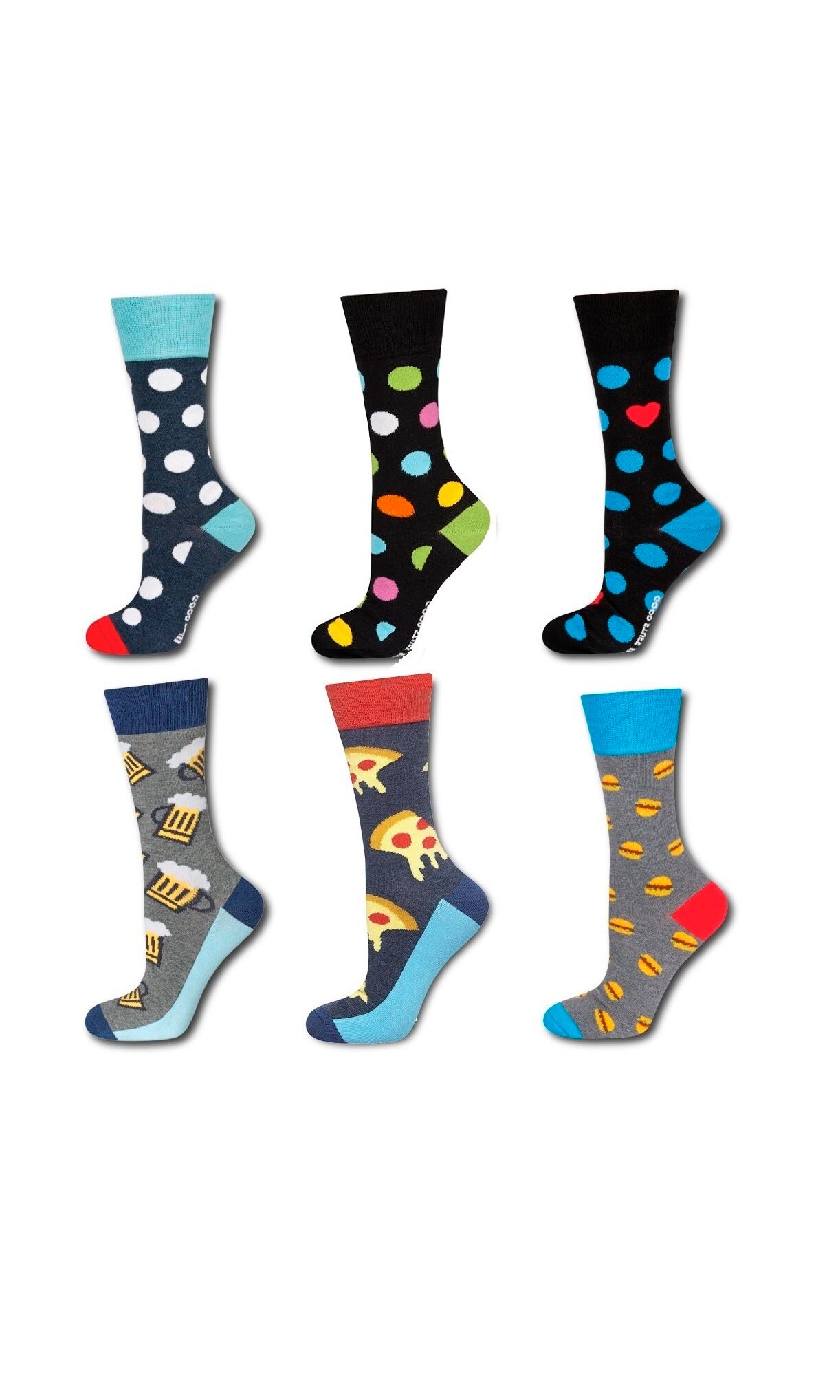 Set 6 Perechi de Sosete din Bumbac, SOXO Good Stuff, Unisex, Multicolore, M 40-45 EU