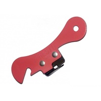 Deschizator conserve, inox, rosu, 10 x 3.5 cm