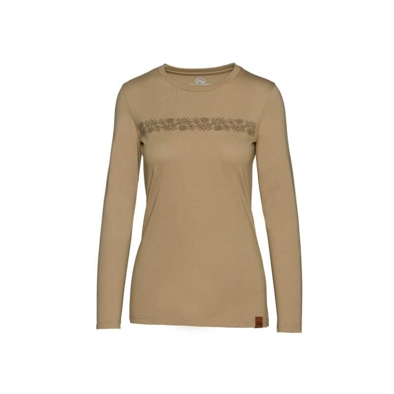 Tricou femei bumbac organic NORTHFINDER Orgesa TR-4528AD, Maro deschis