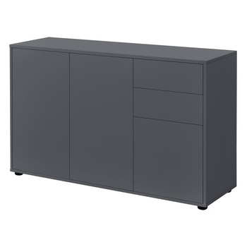 Comoda cu 3 usi Paarl WM, en.casa, 74 x 117 x 36 cm, PAL, gri inchis mat Comoda cu 3 usi Paarl WM, en.casa, 74 x 117 x 36 cm, PAL, gri inchis mat