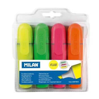 Set 4 Markere Evidentiatoare MILAN, Varf de 2-5 mm Set 4 Markere Evidentiatoare MILAN, Varf de 2-5 mm