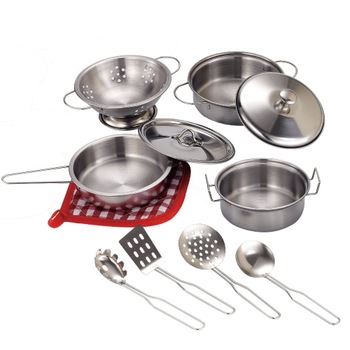 Set de 11 piese de bucatarie din metal Imaginarium Star Chef Cooking, vase si ustensile pentru gatit si gentuta de transport Set de 11 piese de bucatarie din metal Imaginarium Star Chef Cooking, vase si ustensile pentru gatit si gentuta de transport