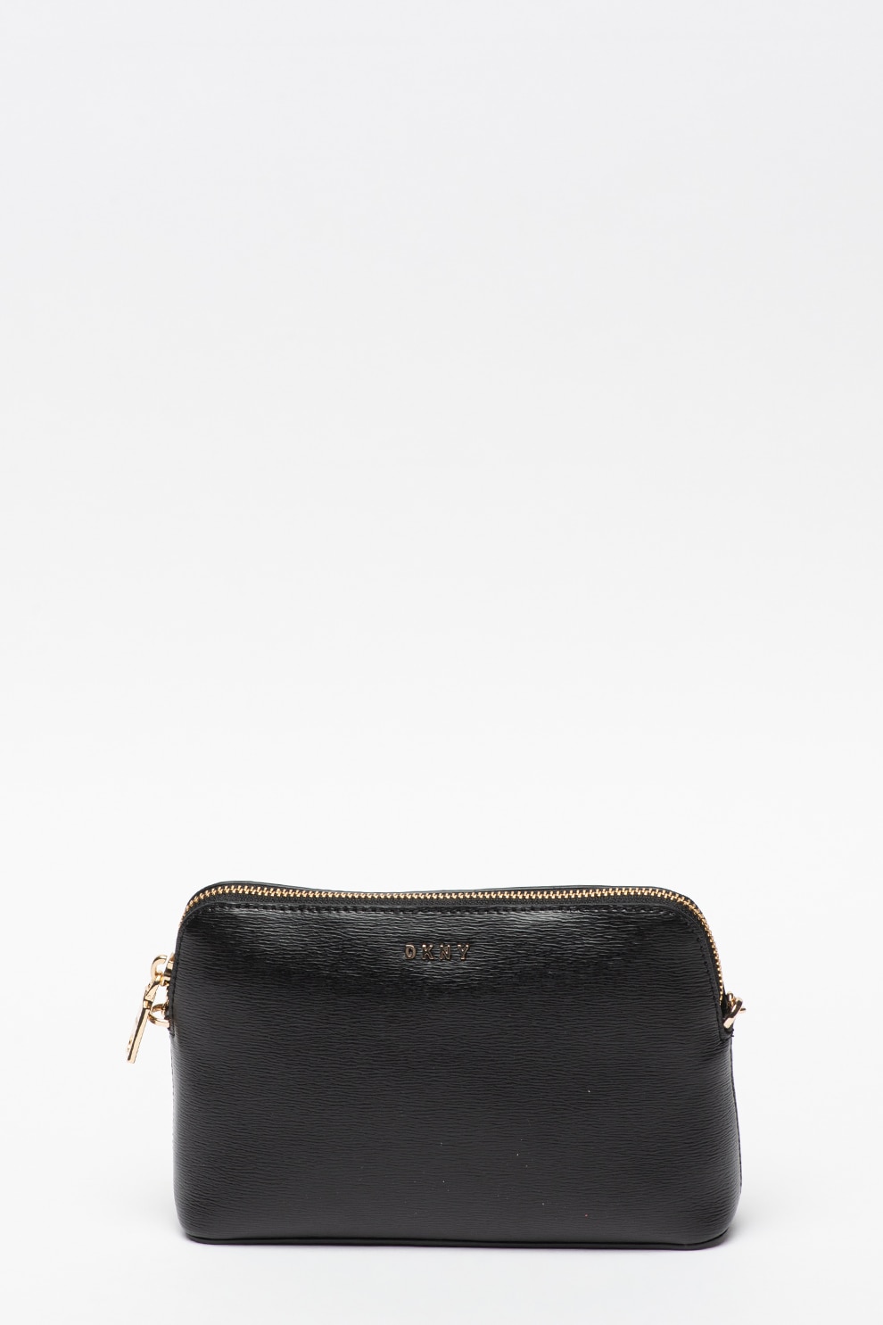 DKNY, Geanta de piele cu bareta de umar si aspect texturat Bryant, Negru