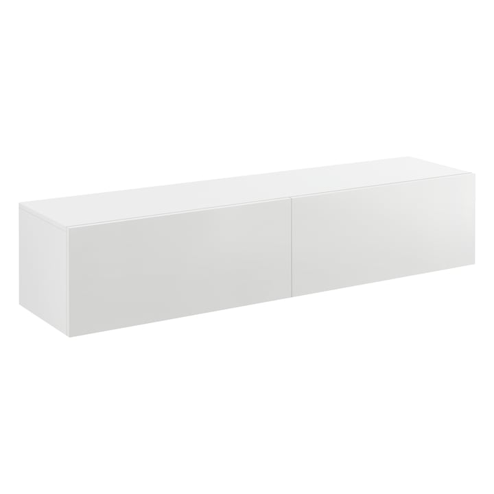 [en.casa] Függőszekrény Evaton Falra szerelhető TV-szekrény 140 x 33 x 30 cm forgácslap fehér, magasfényű