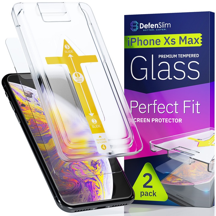 Стъклен протектор съвместим с iPhone XS Max, 2 броя