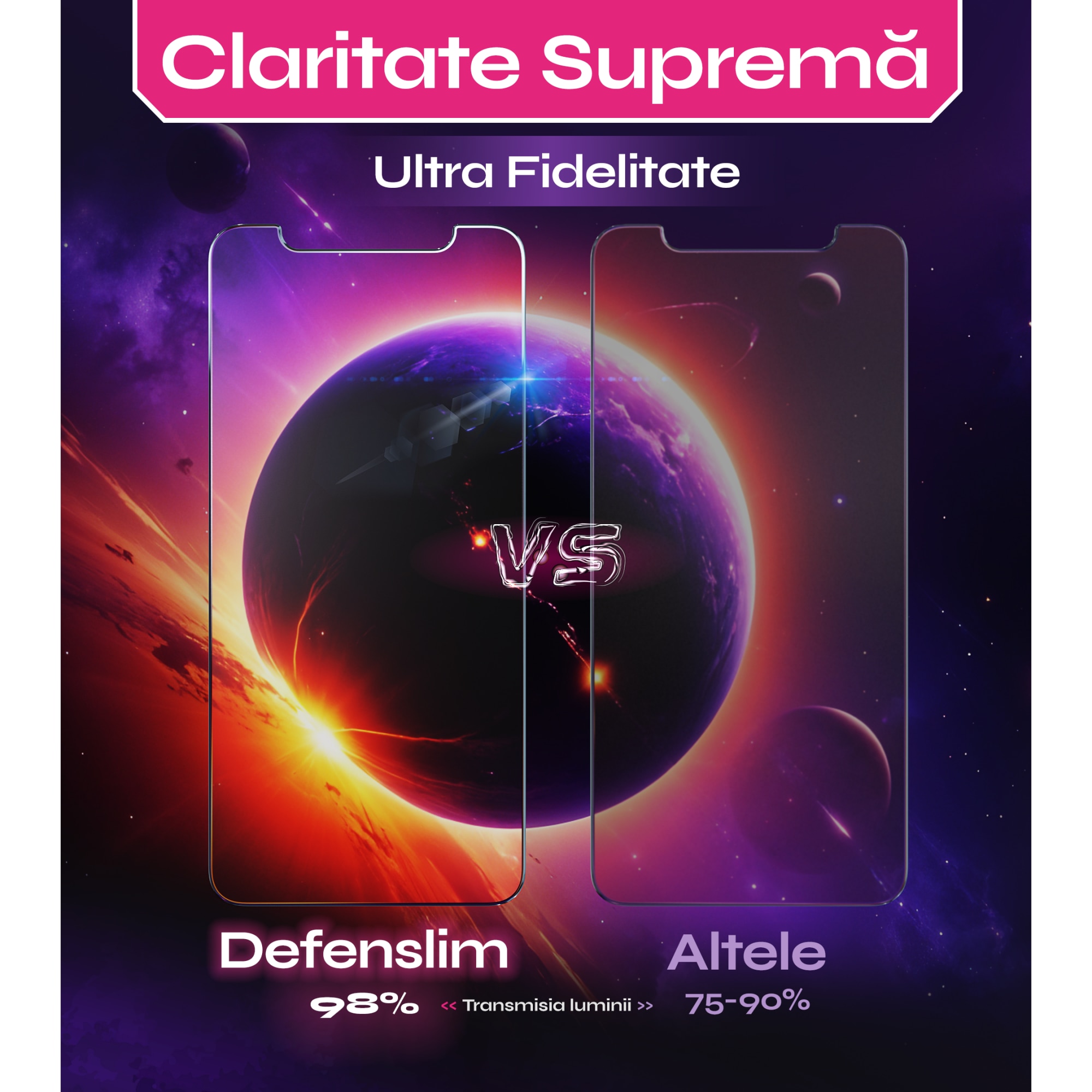 Folie sticla compatibil cu iPhone 11 / iPhone XR, set 2 buc, DefenSlim, instalare usoara si rapida cu dispozitiv de potrivire automata in 30 sec cu Easy Install Kit patentat, protectie telefon