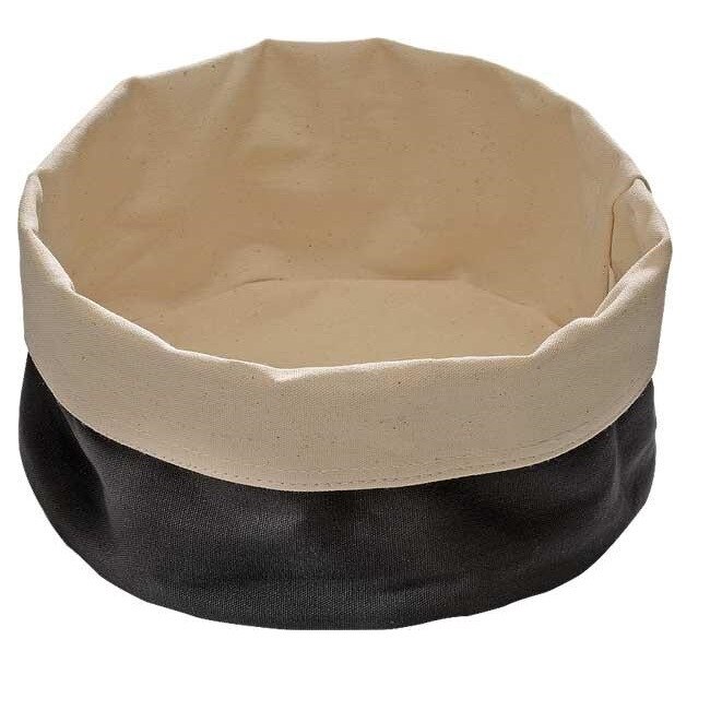 Cos paine bumbac 20x9cm bej cu negru