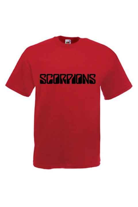 Мъжка тениска Fruit of the Loom Scorpions 06040414, тъмночервена, размер XL