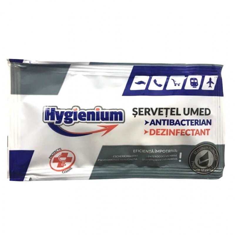 Servetel umed Hygienium antibacterian/dezinfectant, 1 buc