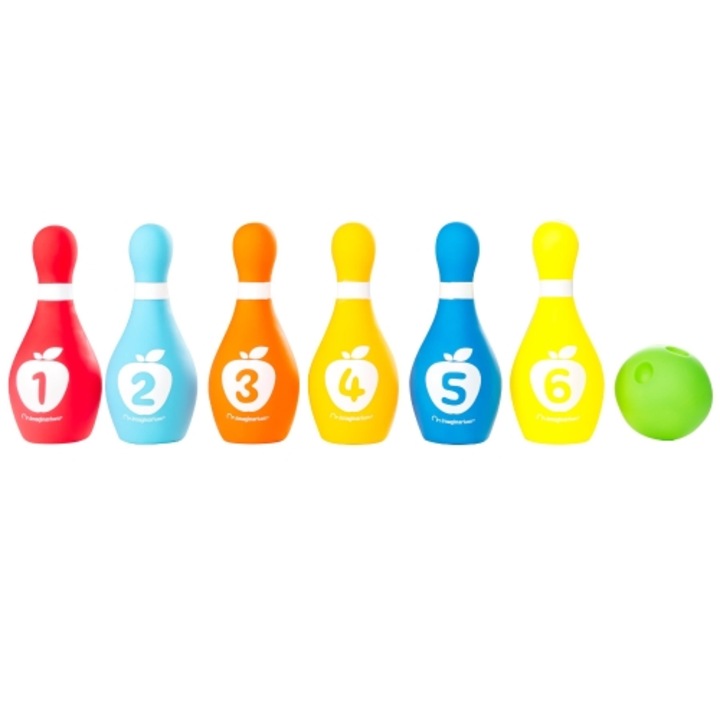 Комплект с 6 топки и многоцветна топка за игра на боулинг Imaginarium Chiqui Bowling
