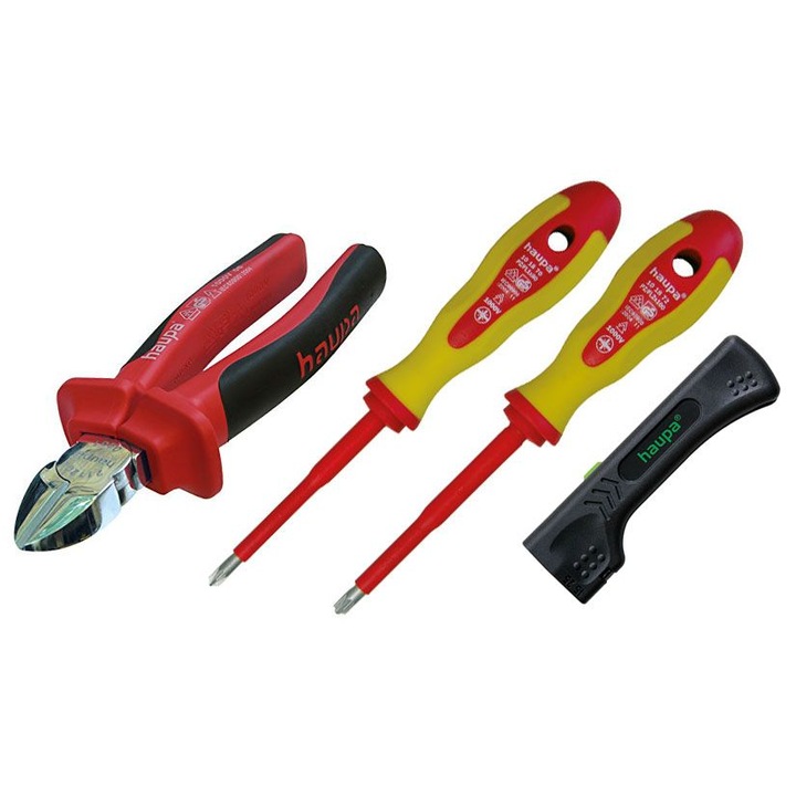 Set scule electricieni, HAUPA, SL/PZ, 4 piese