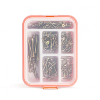 Set suruburi pentru lemn, Cutie 100 piese Set suruburi pentru lemn, Cutie 100 piese