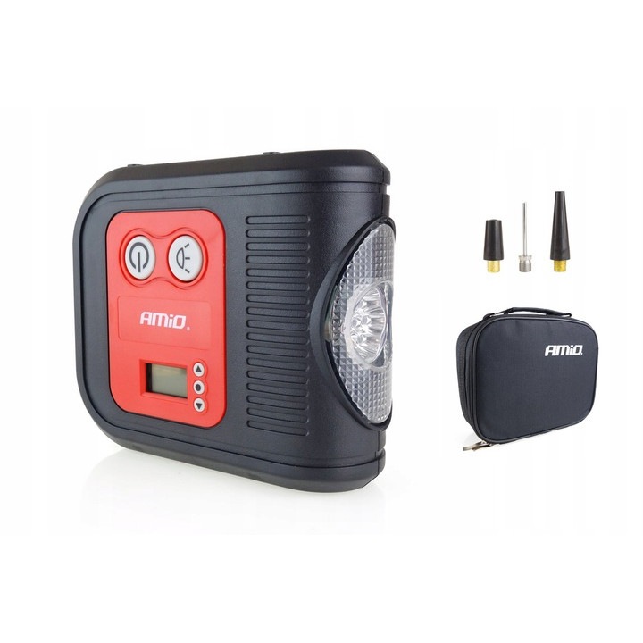 Компресор AMIO, LED, Цифров, 3 накрайника, 12V, 10 бара, 150PSI