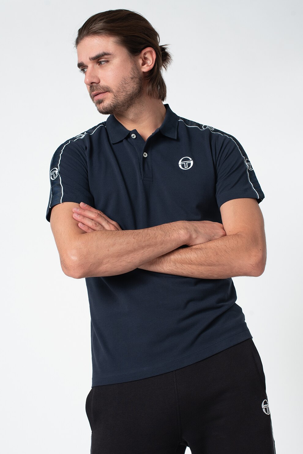 Sergio Tacchini, Tricou polo Foley, Bleumarin/Alb