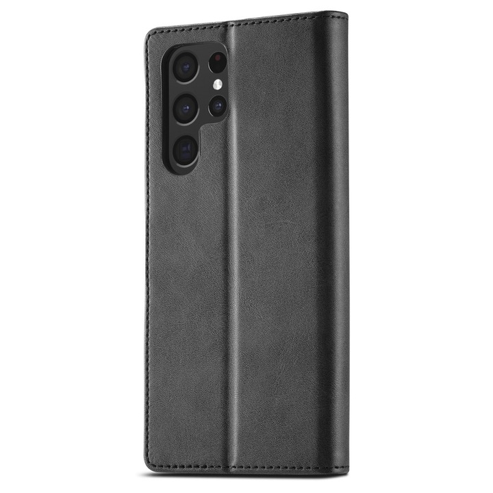 Кожен Калъф/Тефтер LC.IMEEKE за Samsung Galaxy S22 Ultra 5G, Черен