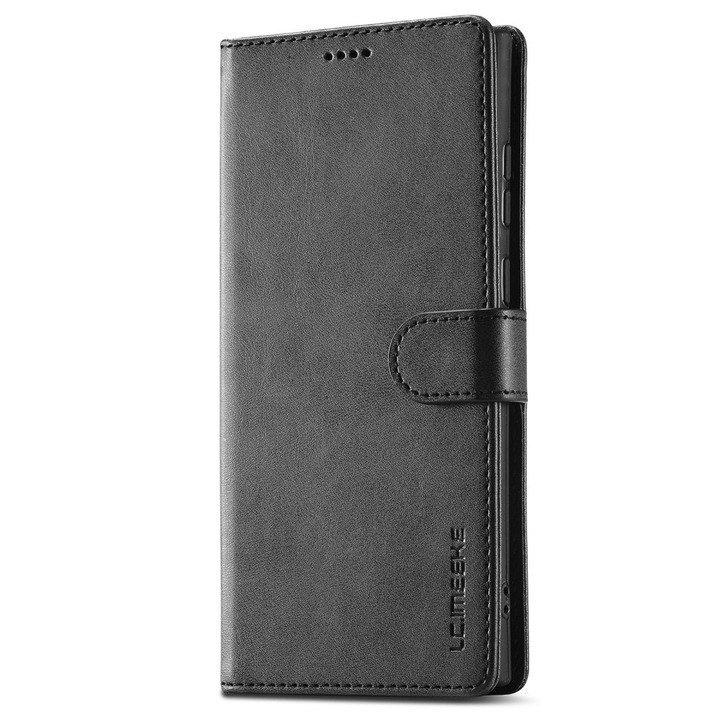Кожен Калъф/Тефтер LC.IMEEKE за Samsung Galaxy S22 Ultra 5G, Черен