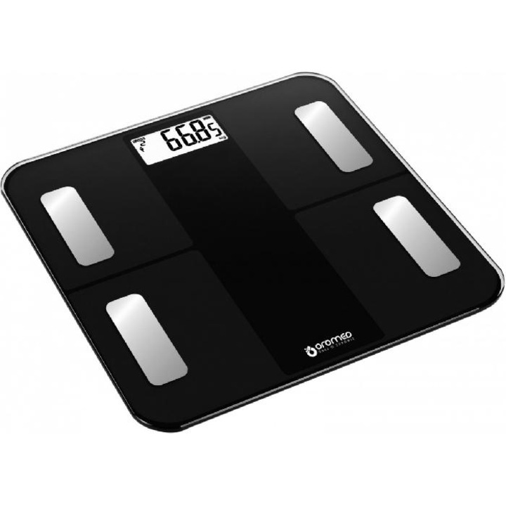 Кантар Oromed ORO-SCALE, 180 кг макс тегло, Bluetooth, Черен