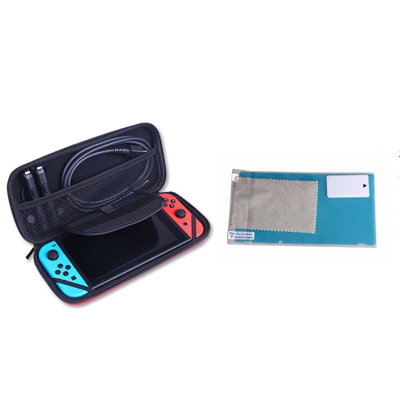 Set Husa Nintendo Switch Rosu + Blu Screen Protector