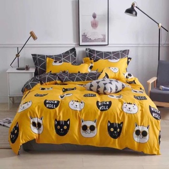 Set lenjerie de pat dublu, bumbac satinat, 4 piese, Casa de Vis, A50-449 Set lenjerie de pat dublu, bumbac satinat, 4 piese, Casa de Vis, A50-449