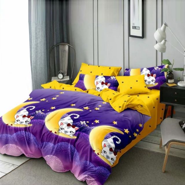 Set lenjerie de pat dublu, bumbac satinat, 4 piese, Casa de Vis, A50-450