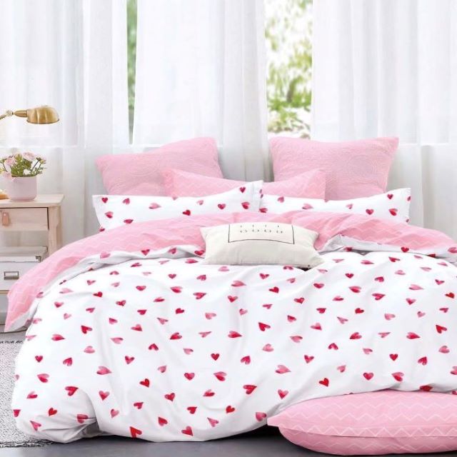 Set lenjerie de pat dublu, bumbac satinat, 4 piese, Casa de Vis, A50-459