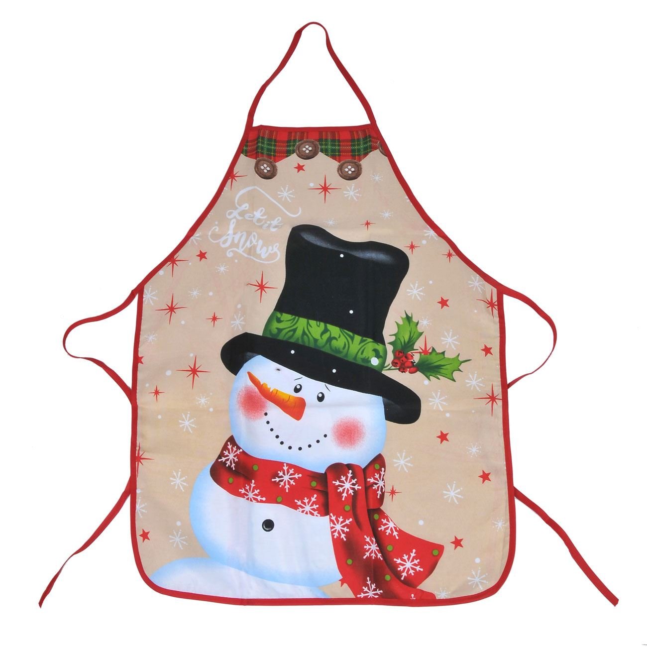 Sort bucatarie cu imprimeu om de zapada de Craciun, Lioness, 58 x 76 cm