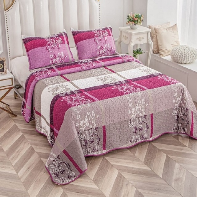 Set cuvertura de pat dublu + 2 fete perna, matlasata, Casa de Vis, Y83-1