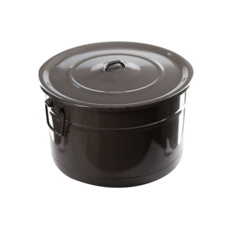 Казан Купро и метален черпак, кръгъл, 50л., с мет. др, емайл, кафяв