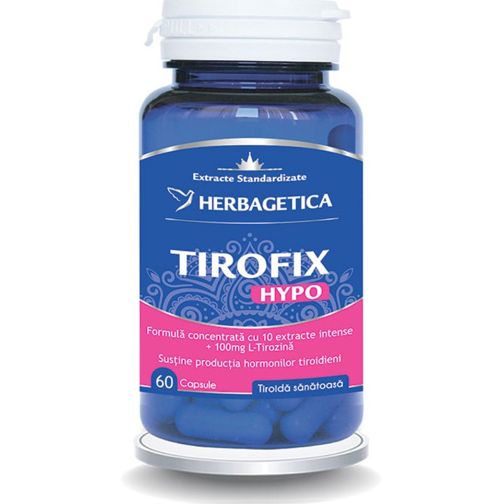 Supliment alimentar Tirofix Herbagetica Hypo, 60 capsule